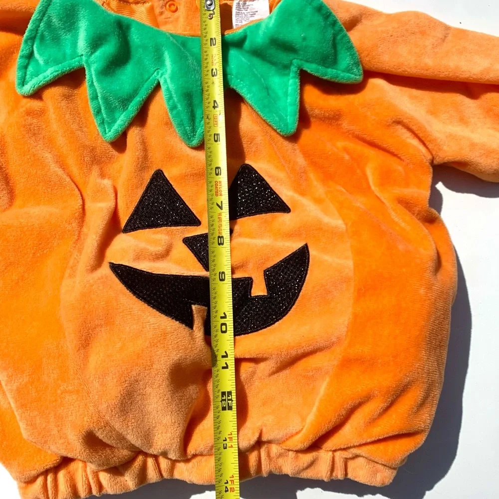 Pumpkin Plush Baby Costume - Orange Jack-o'-Lantern Size 12-18 Months - Picture 8 of 15